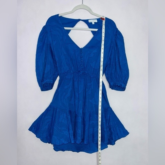 Karina Grimaldi Aspen Smalll Royal Blue Puff Sleeve Mini Dress - Picture 12 of 16